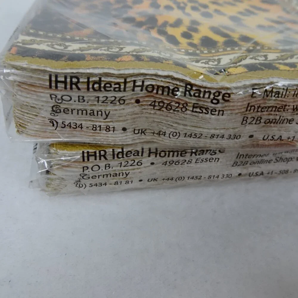 Paper Napkins Animal Print Orange 7 Packs Unopened Cocktail Decoupage Party